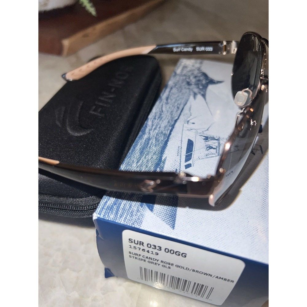 Fin-Nor Surf Candy Rose Gold, Brown, Amber, Stripe Gray GLS NIB $259 - Picture 9 of 10